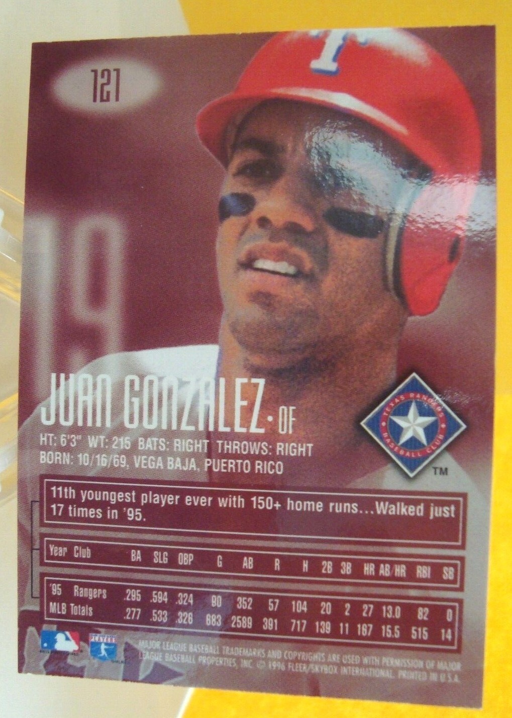 JUAN GONZALEZ baseball cards - rookie, base & inserts - *You Pick* Texas Rangers - Picture 25 of 49