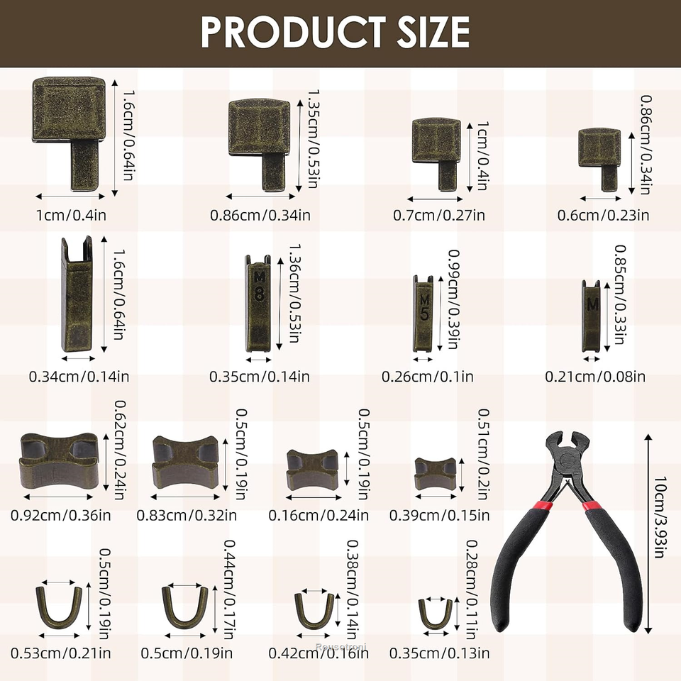 60 Pcs Zip Repair Kit with Zipper Pliers Jacket Zipper Repair Kit