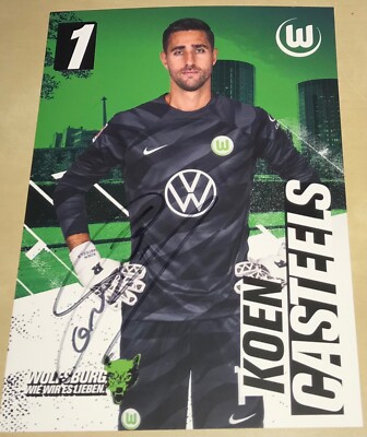 Koen Casteels Original signierte Autogrammkarte Wolfsburg Autogramm 2023/24 #5