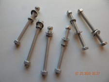 ALUMINUM HEX CAP SCREWS 5/16-18 X 3 7/8" W/FLAT WASHER LOCK WASH & NUT 6 PCS NEW