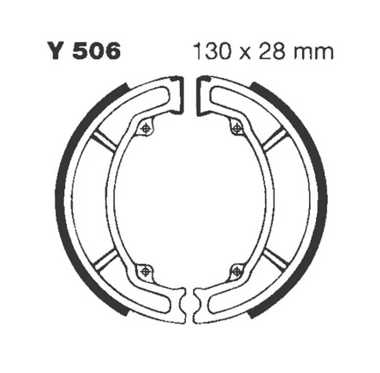 Zapatas de freno traseras KEEWAY Arn 125 2007 2008 2009 2010 EBC Y506 Foto 2 de 4
