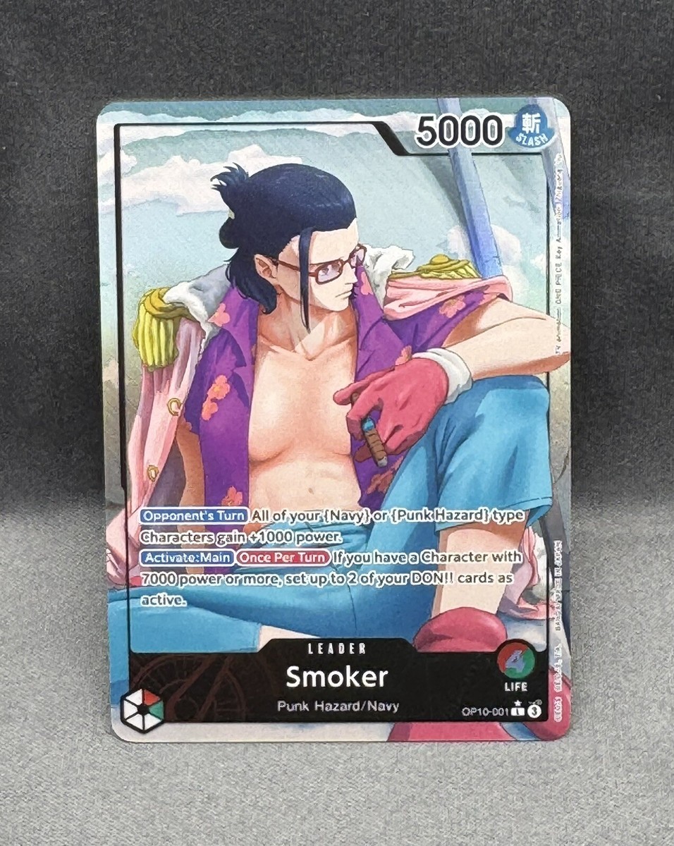 SMOKER OP10-001 Royal Blood Foil Alt Art Leader Parallel One SMOKER OP10-001 Royal Blood Foil Alt Art Leader Parallel One