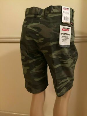 Dickies Men's 5 Pocket Shorts Olive Green Camo Tech Pocket Ripstop