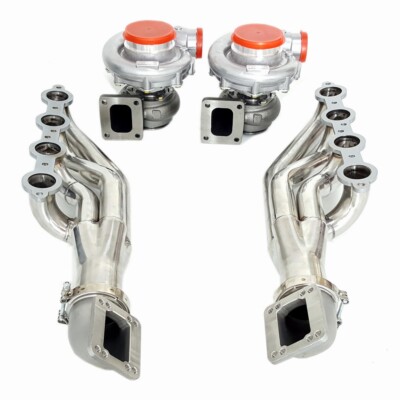 T4 AR.80/.96 Turbo+Exhaust Manifold+Elbows Adapter For For Chevy LS1 LS2 LS3 LSX