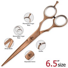 Laila's Professional Barber Salon 6.5" Razor Edge Rose Gold Finish Scissors