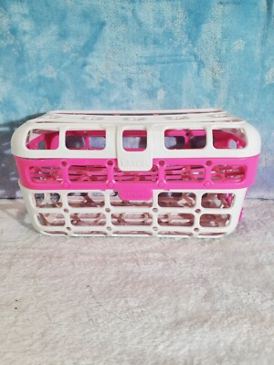 MUNCHKIN Pink High Capacity Dishwasher Basket Container Organizer Baby Supplies