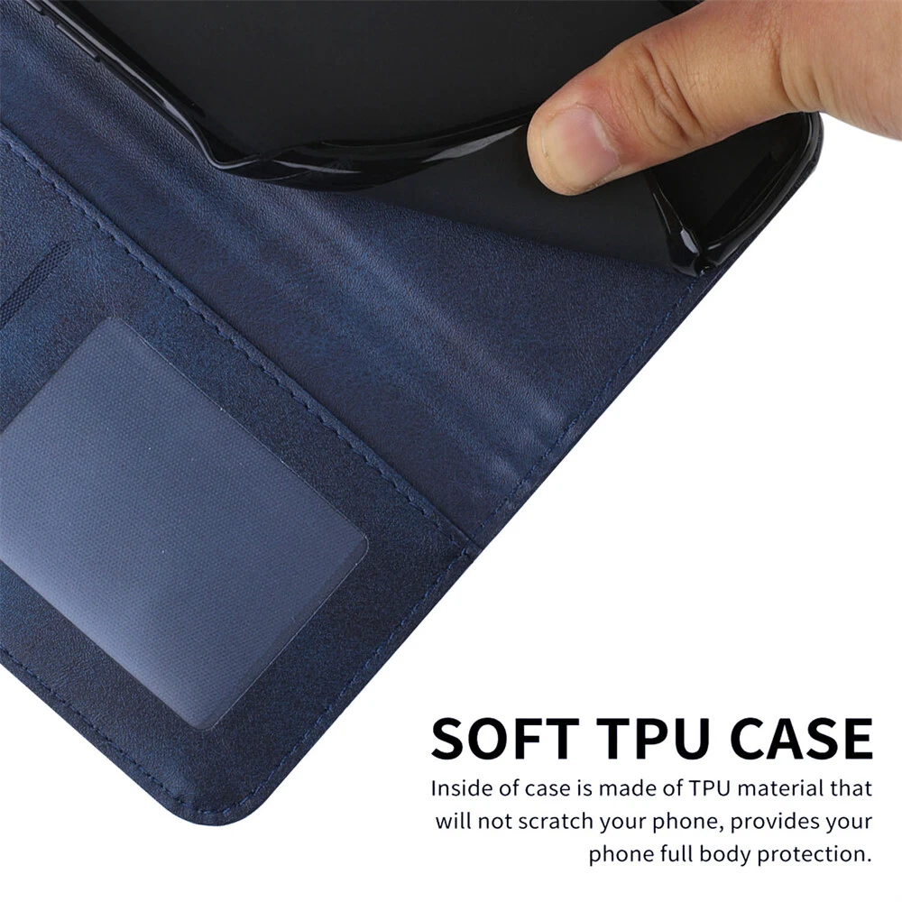Premium Leather Flip Wallet Shockproof Case for iPhone 15 Pro Max 14 13 XR 7 with Full Protection