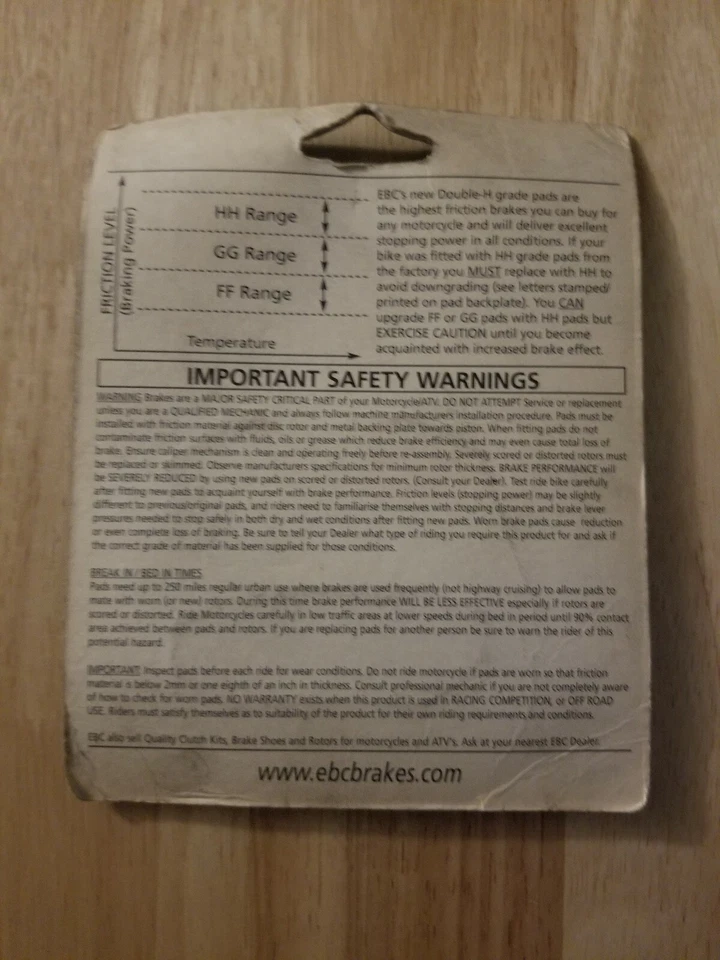 Задние тормозные колодки FA215/2HH EBC Triumph Trophy 1200 Sprint RS 955 95-00 01 02 03 - Изображение 2 из 2