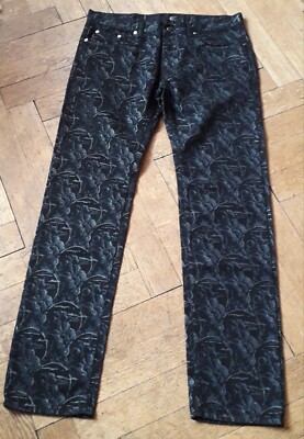 ROBERTO CAVALLI JEANS HOSE GR. 38 52  SCHWARZ / GRAU- GOLDPRINT,  NEUWERTIG,HOLO