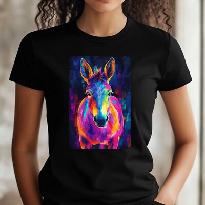 Frauen T-Shirt Neon Esel Motiv Baumwolle Größe S bis 3XL