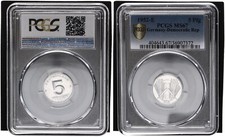 DDR 5 Pfennig 1952-E PCGS MS67 Stempelglanz 113639