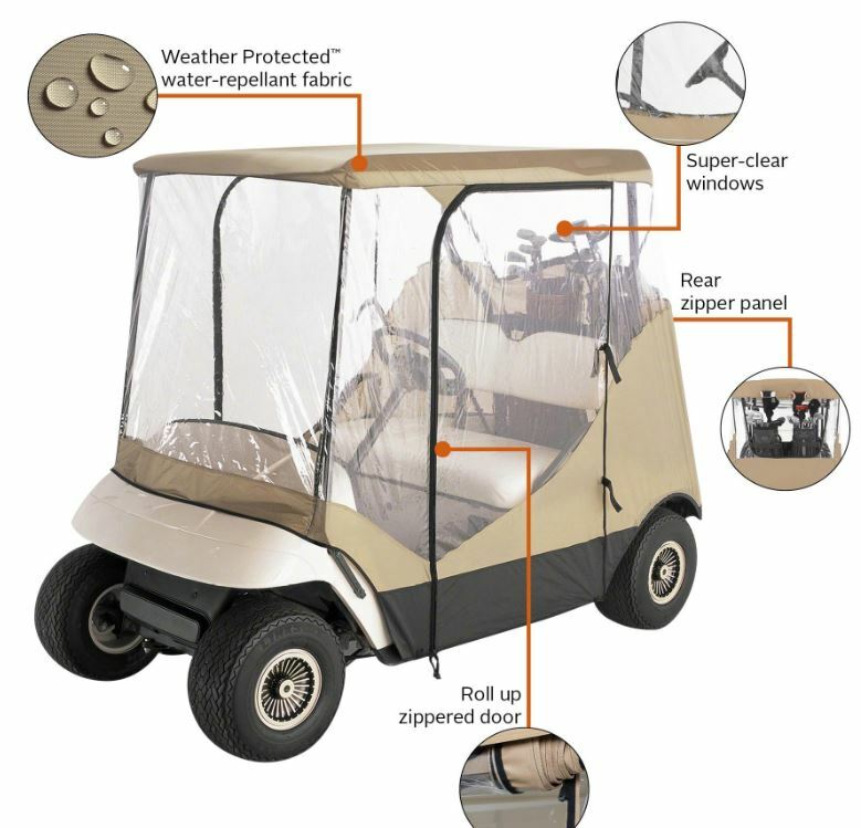 2 Person Fairway Travel 4-Side Golf Cart Enclosure For Club Car Yamaha EZGO