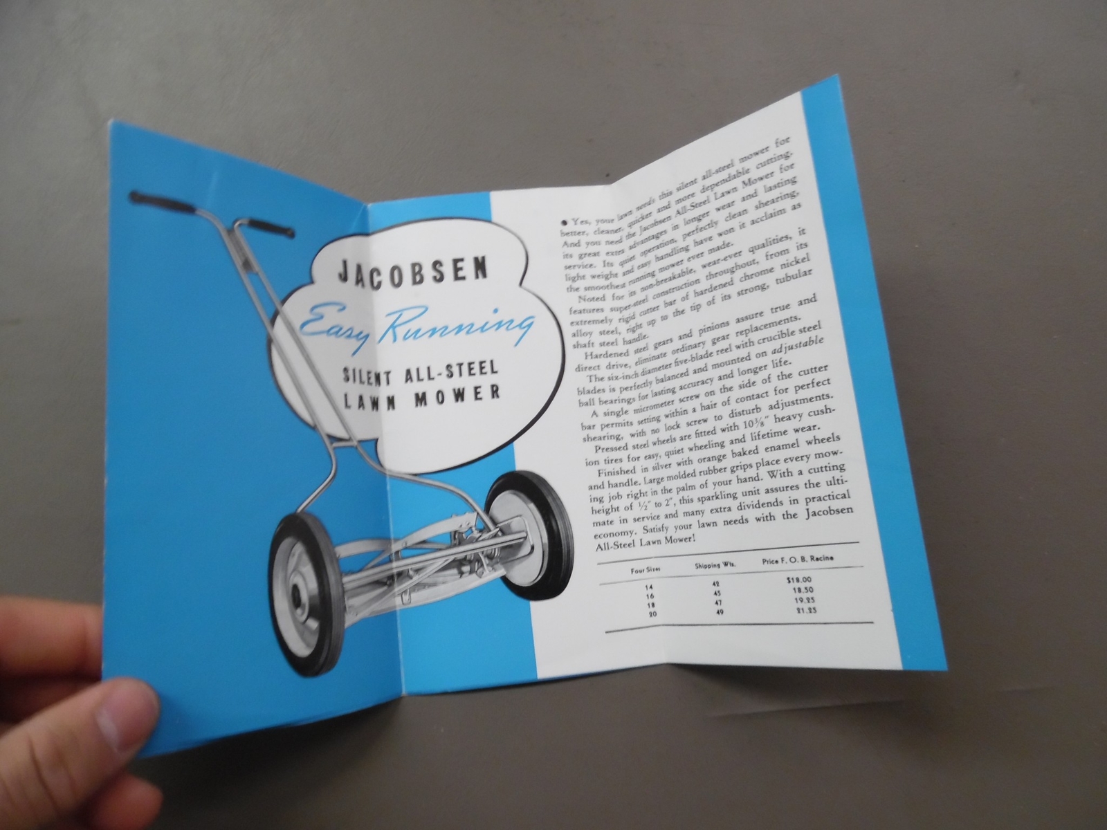 c.1940 Jacobsen Lawn Mower Catalog Brochure Lawn Queen More Racine WI