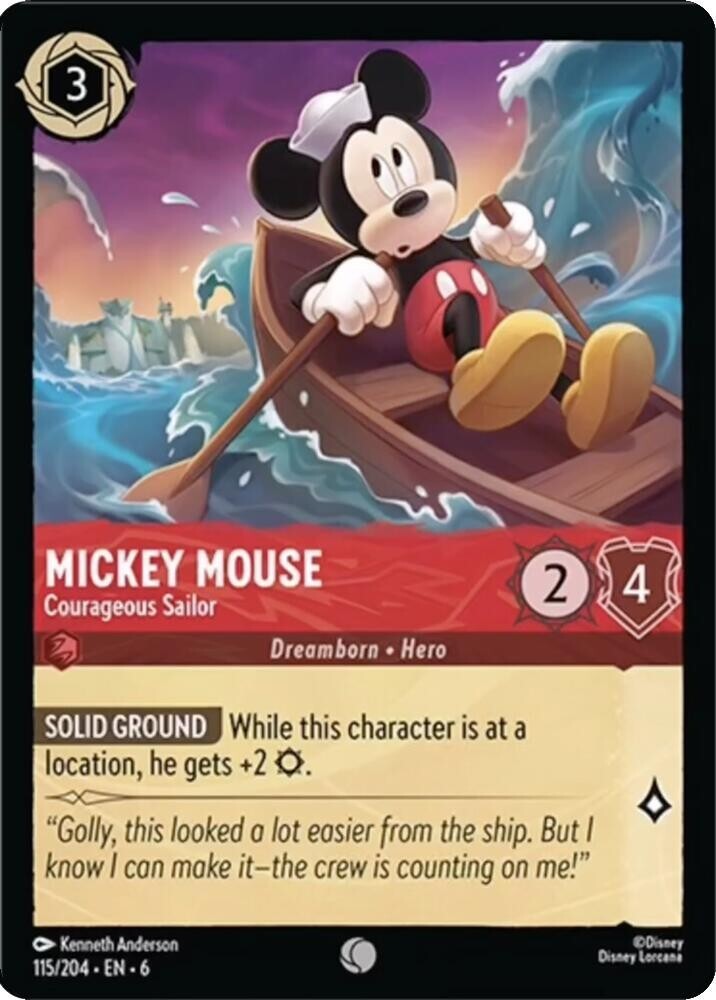 Lorcana Mickey Mouse - Courageous Sailor 115/204 Common Normal