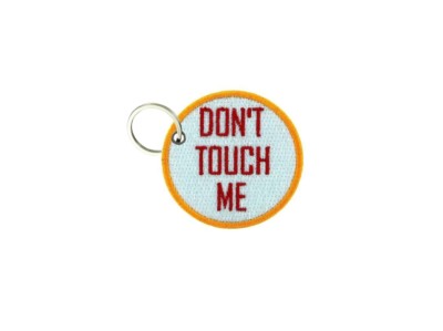 Keychain keyring embroidered patch deadstock dead stock dangerous don't touch me