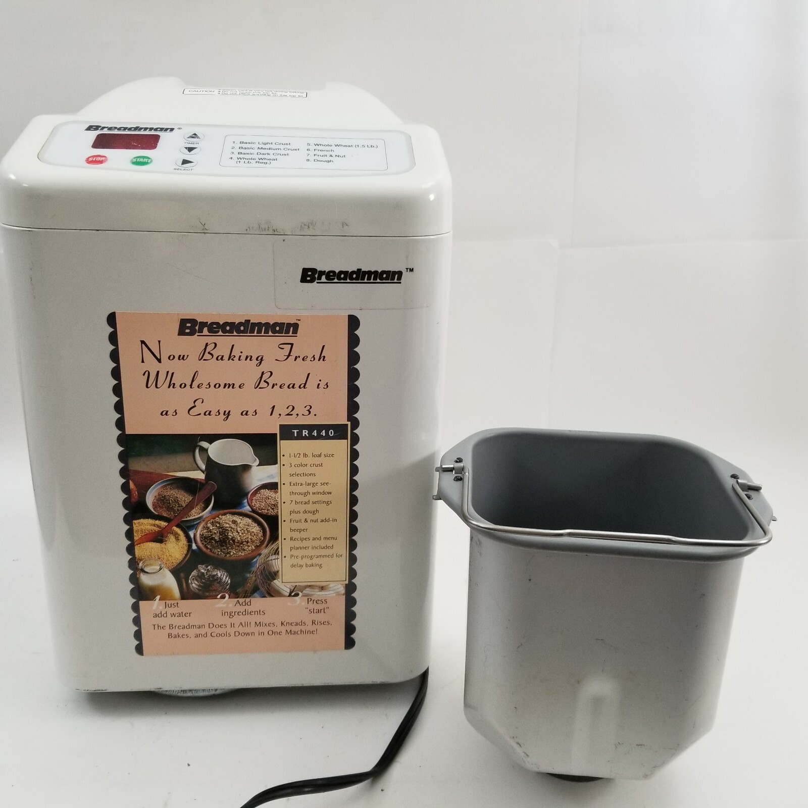 Breadman TR-440 Automatic Bread Maker 1.5 Lb Loaf Homemade B