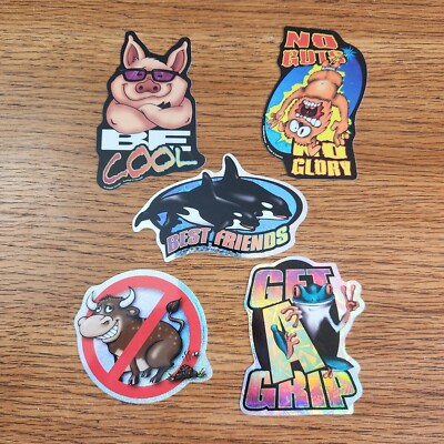 Vintage 90s Y2k Prism Animal Phrases Vending Machie Stickers Cool