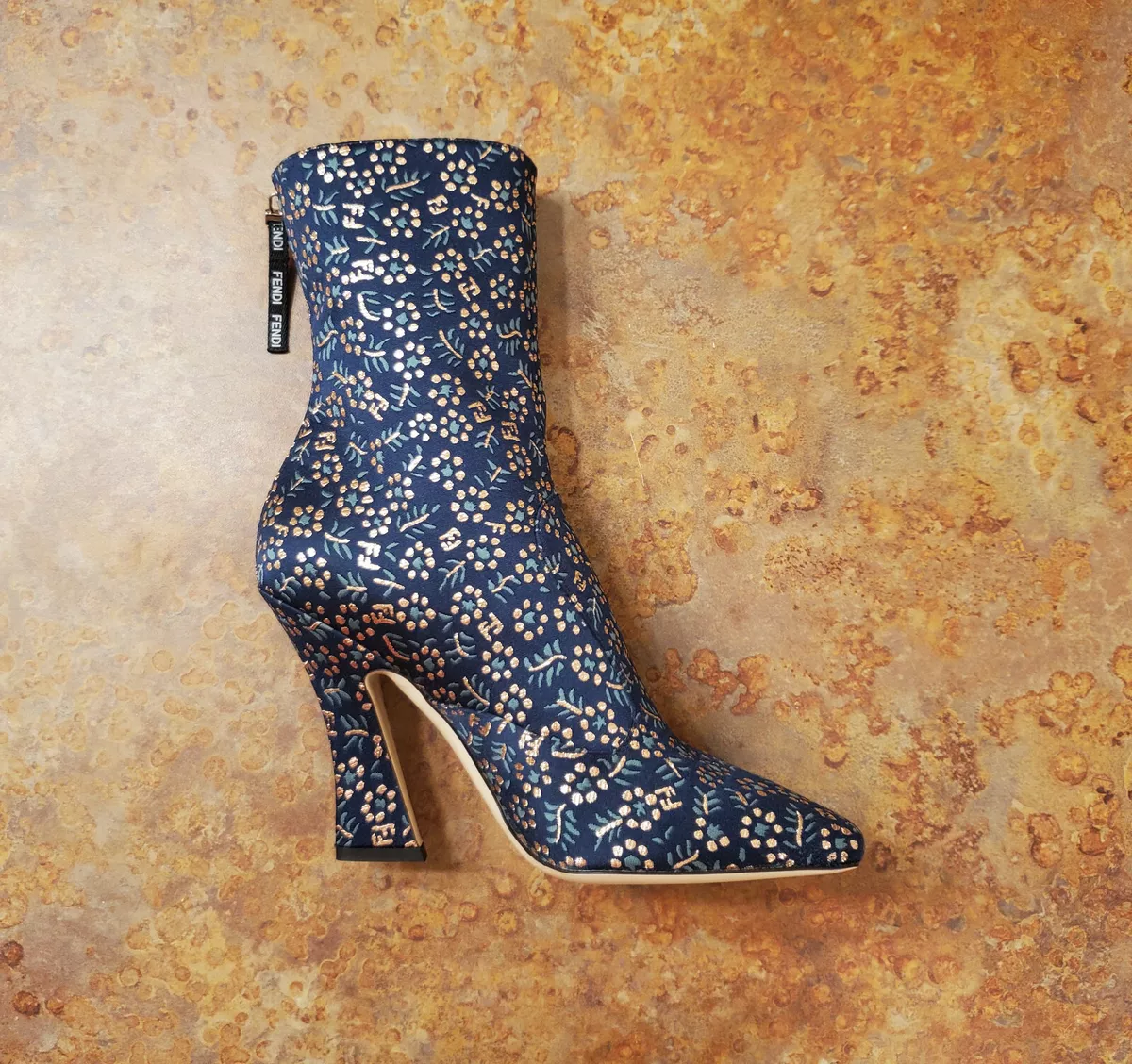 New Fendi FFreedom 105mm Square Toe Ankle Boots Blue 9 US 39