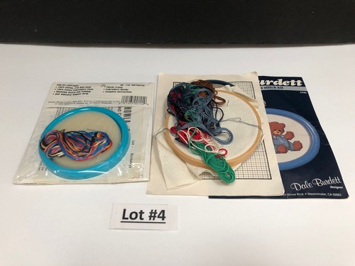 Craft Lot Cross Stitch Embroidery Kits New & Used Missing Floss Lot #4 - Picture 3 of 4