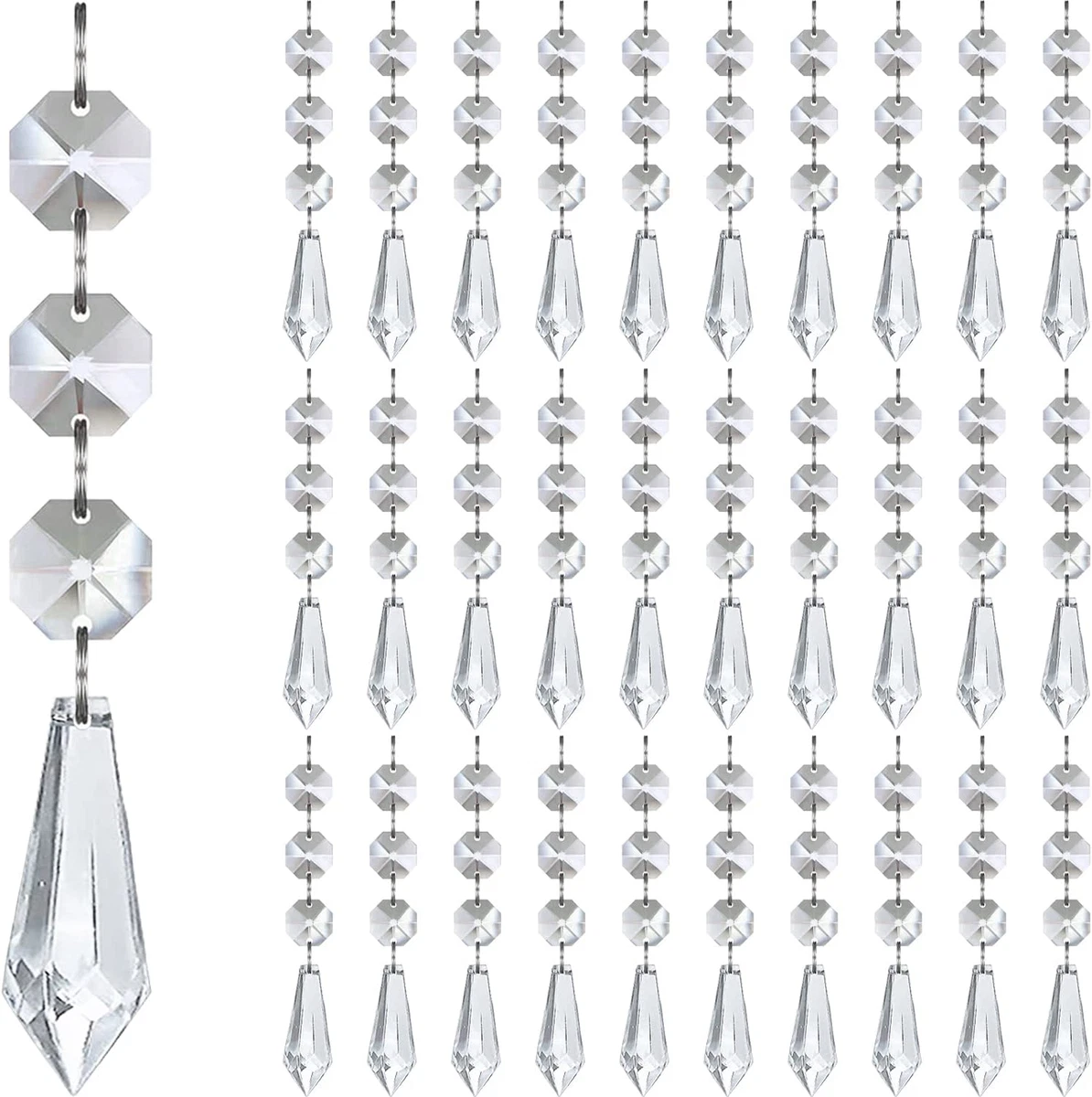 Clear Acrylic Crystal Garland Strands, Hanging Chandelier Bead  Chain,hanging Ornament String Decorations For Manzanita