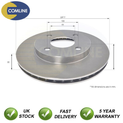 Brake Disc Front Comline Fits Nissan Note Micra 1.4 1.5 dCi 1.6 #1