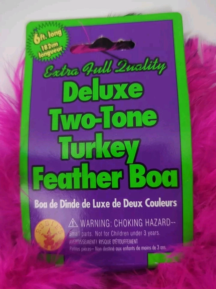 Rubies Costume Co Deluxe Boa Pluma de Pavo Dos Tonos 6 pies de Largo Rosa/Negro Foto 2 de 3