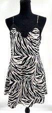 Y2k Vintage Evandale Intimates Zebra Print Satin Chemise Size Medium