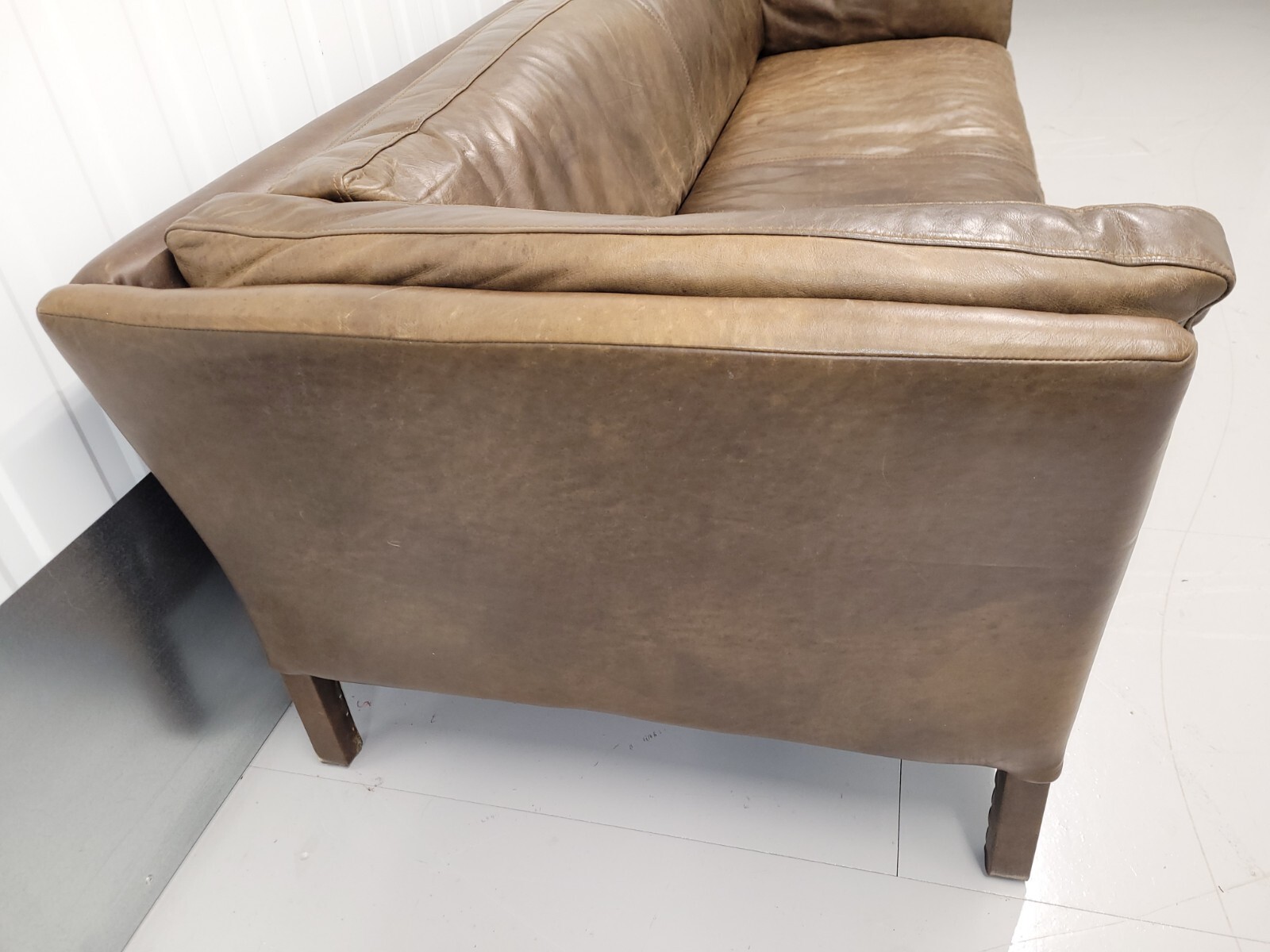 JOHN LEWIS 'GROUCHO' BROWN LEATHER 200CM SOFA HALO eBay
