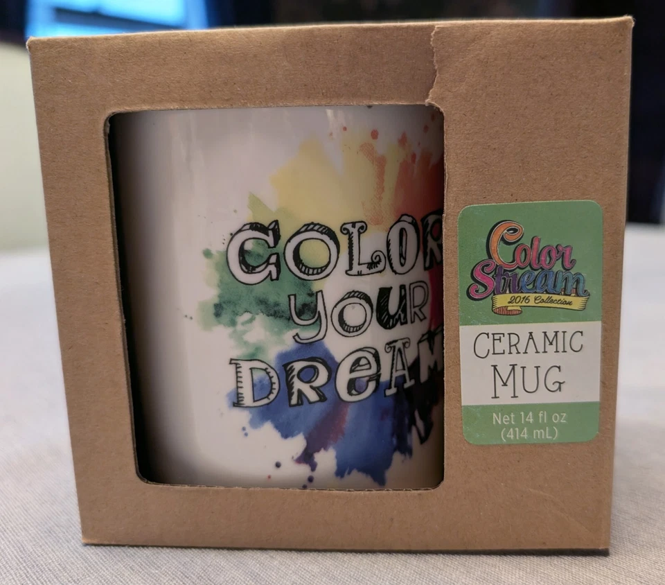 NUEVO C.R. Taza de cerámica Gibson "Color Your Dreams" 14 oz en caja Foto 2 de 4