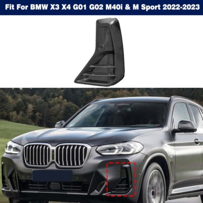 Pair Of Fog Light Covers For 2015-2017 BMW X3 & X4 (F25, F26) – Glossy Black ABS Grille Trim
