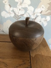 Vintage Carved Wooden Apple Bowl