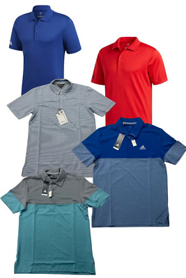 5x Adidas Golf Poloshirts blau, grau & rot, XS, 32''-34'' Brustumfang, NEU