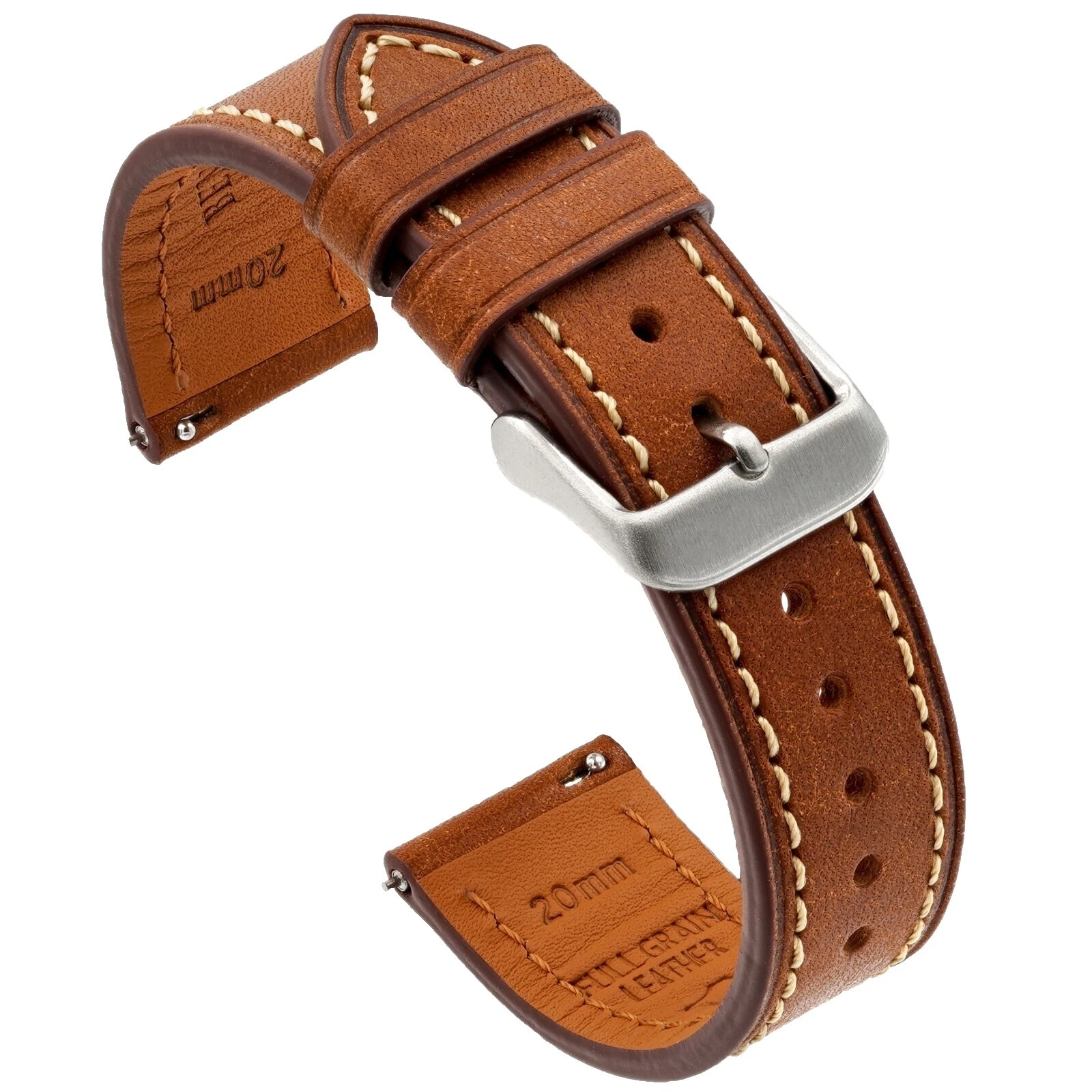 Genuine Leather Two-Piece Strap Wristwatch Bands