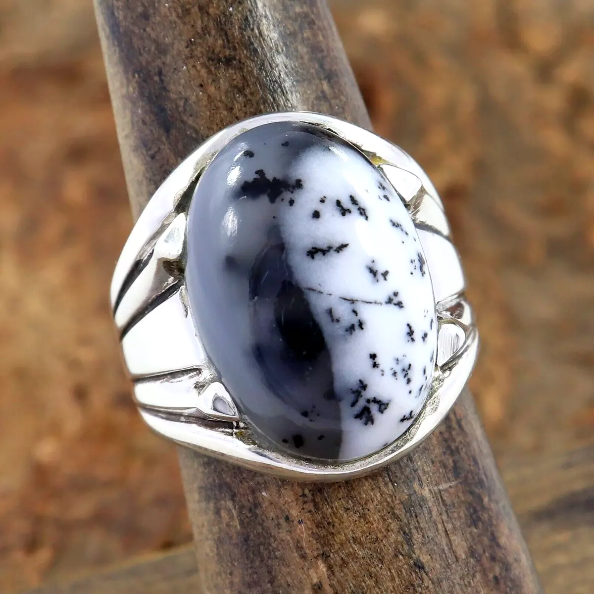 Dendritic opal shop ring