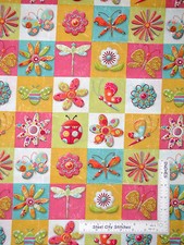 Butterfly Bee Fabric By Yard Flowers Bugs Magic Garden Block Cotton by SPX