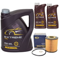 MotoröL Set Mannol Extreme 5W-40 7 Liter + ÖLfilter FüR Bmw 3Er 5Er Opel Omega B
