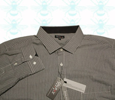 Galaxy by Harvic Men's Size - 2XL Black Small Check Long Sleeve Button Up