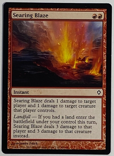 MTG - 1x Searing Blaze - Worldwake - NM - Magic the Gathering - Red - Burn 2010
