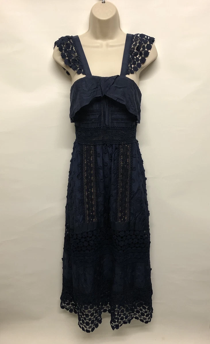 Lace midi cheap dress navy