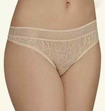 DKNY E2848 Signature Women Mesh Thong Panties DK1031 Beige Size S