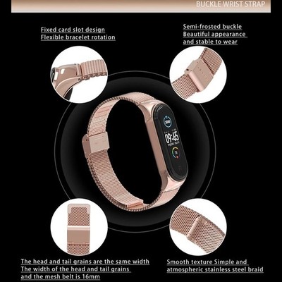 Stainless Steel Sports Strap For Xiaomi Mi Band 6 5 4 Smartwatch Bracelet Smart