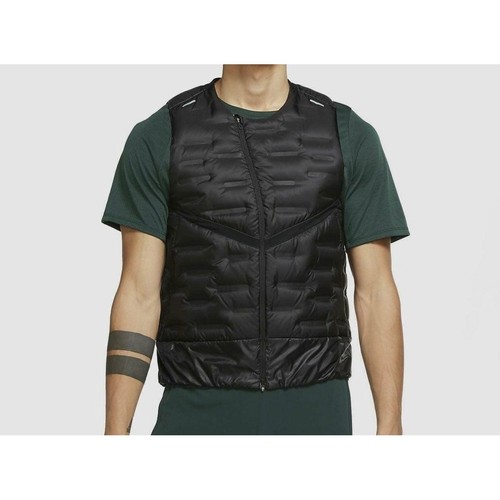 Nike Vest Aeroloft Stay Warm Woven Running Reflective Down Black Mens XL