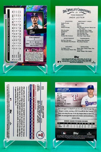 2024 Topps Baseball Jack Leiter 4-Card RC Lot - Picture 2 of 10