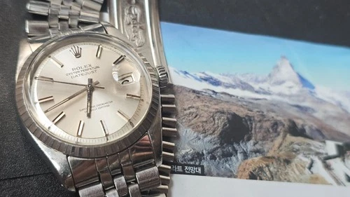 Vintage Rolex Datejust 1603 Silver Pie-Pan Dial Men's Automatic Watch 1974