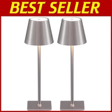2 Pack Cordless LED Table Lamps with 4000mAh Battery & Touch Control Elegance