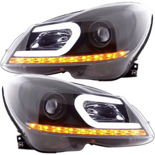 Led Light Tube Scheinwerfer in schwarz für Mercedes C Klasse W204 2011-2014 Led Light Tube Scheinwerfer in schwarz für Mercedes C Klasse W204 2011-2014