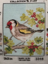 Printed needlepoint tapestry   20x25 Cm  Rto Canvas Only
