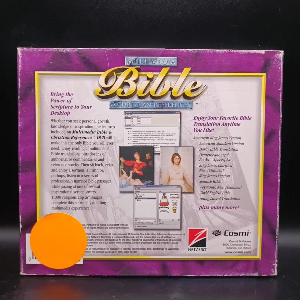 Multimedia Bible and Christian References (Windows PC, Cosmi) Brand New Sealed - Image 2 of 4