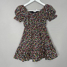 Janie and Jack Dress Girls 6 Cotton Blue Ditsy Floral Puff Sleeve Cottagecore