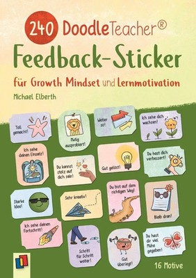 240 Doodleteacher Feedback-Stick*r Für Growth Mindset und Lernmotivation 8 S.